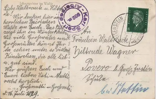 Bayerisch Eisenstein Fotokunst - Schneigeister im Wald Arber 1929