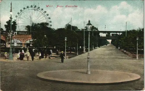 Ansichtskarte Wien Prater Hauptallee 1910