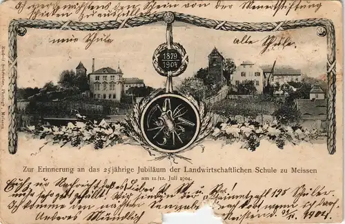 Ansichtskarte Meißen 2 Bild 25 Jahre Landwirtschaftsschule 1904