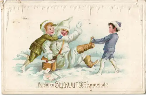 Glückwunsch - Neujahr/Sylvester - Jungen, Weißer Weihnachtsmann 1916