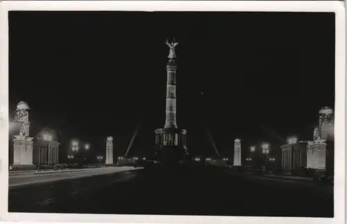 Ansichtskarte Mitte-Berlin Ost-West-Achse und Siegessäule im Festschmuck 1937