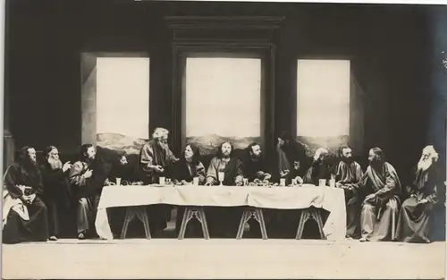 Ansichtskarte Oberammergau Passionsspiel Oberammergan Nr. 3 Abendmahl. 1900