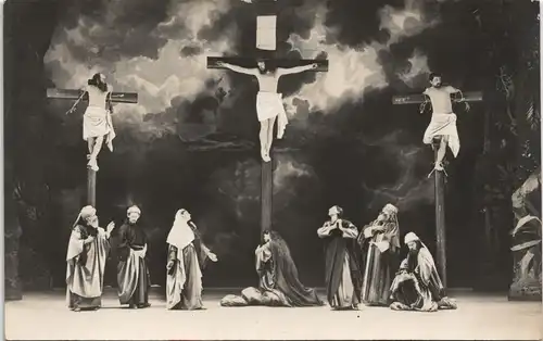 Ansichtskarte Oberammergau Passionsspiel Oberammergau Nr. 9 Kreuzigung, 1900