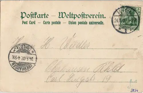 Ansichtskarte  Hamburg-Amerika Linie. Postdampfers „Patricia Aufgang 1906