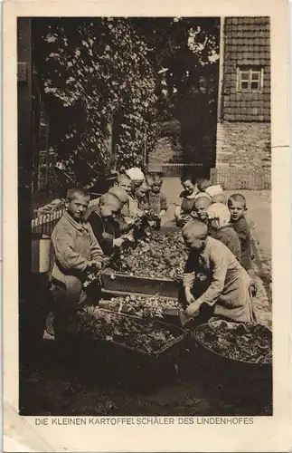Ansichtskarte Nienstedten-Hamburg Nienstedter Anstalten Kartoffelschäler 1919