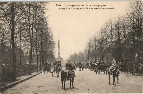 Ansichtskarte Tiergarten-Berlin Siegesallee mit 32 Marmorgruppen 1911