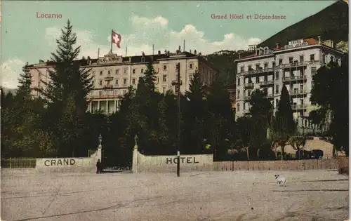 Ansichtskarte Locarno Grand Hôtel et Dépendance 1912