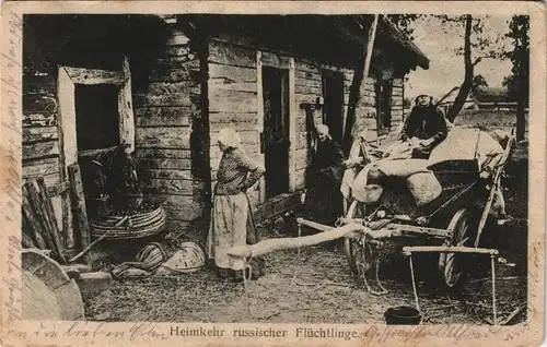Ansichtskarte  Heimkehr russischer Flüchtlinge WK1 gel. Feldpost 1916