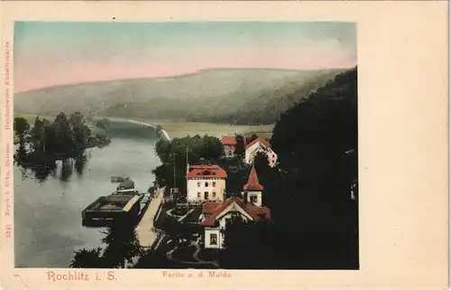 Ansichtskarte Rochlitz Partie an der Mulde - Flussbadeanstalt 1911