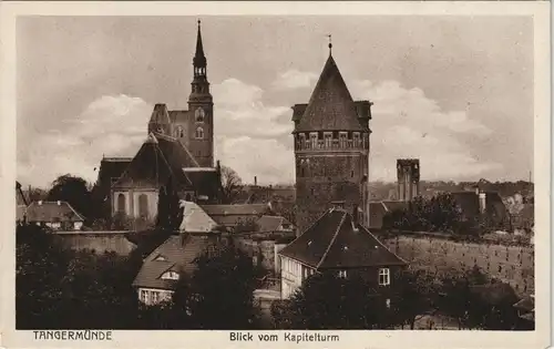 Ansichtskarte Tangermünde Blick vom Kapitelturm 1931