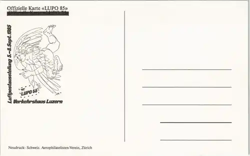 Ansichtskarte Luzern Lucerna Vierwaldstättersee Zukunft LUPO 85 1985