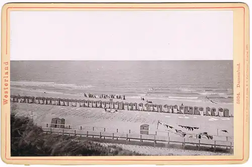 Ansichtskarte Westerland-Sylt Damenbad Umkleidekabinen - CDV Kabinettfoto 1895