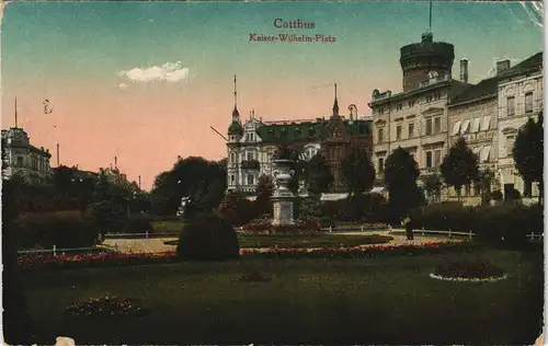 Ansichtskarte Cottbus Kaiser-Wilhelm-Platz 1919