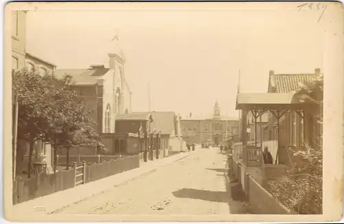 Ansichtskarte Westerland-Sylt Strandstraße , Restaurants 1889 Kabinetfoto