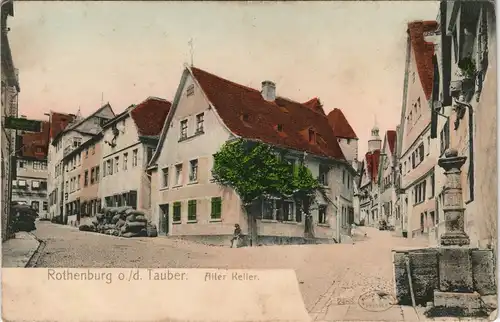 Rothenburg ob der Tauber Stadtteilansicht Partie Alter Keller 1910