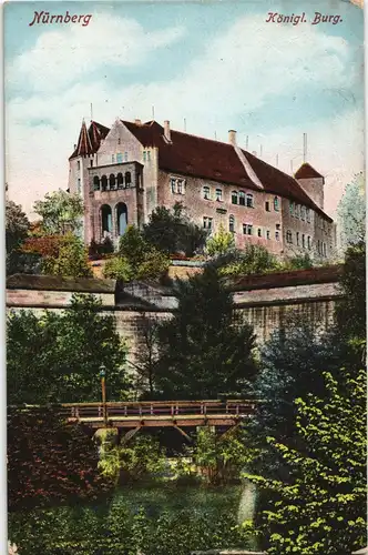 Ansichtskarte Nürnberg Partie a.d. Königlichen Burg (Castle Nuremberg) 1912