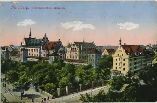 Ansichtskarte Nürnberg Germanisches Museum Panorama Stadt Ansicht 1914