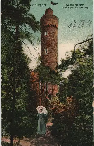 Hasenberg-Stuttgart Aussichtsturm auf dem Hasenberg, Stuttgart 1911