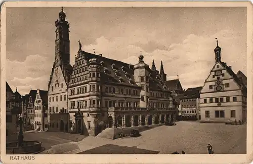 Ansichtskarte Rothenburg ob der Tauber Partie am Rathaus (Town Hall) 1920