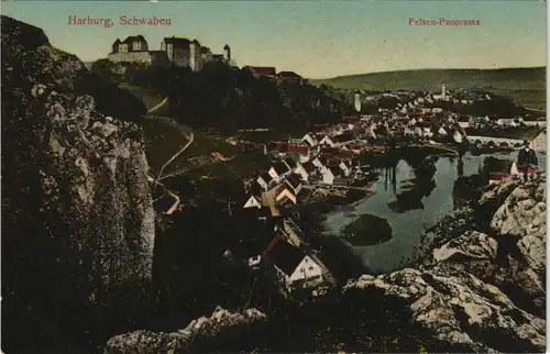 Ansichtskarte Harburg (Schwaben) Felsenpanorama - Stadt 1913