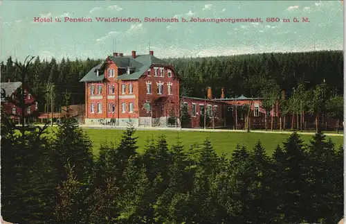 Ansichtskarte Steinbach-Johanngeorgenstadt Hotel u. Pension Waldfrieden 1912