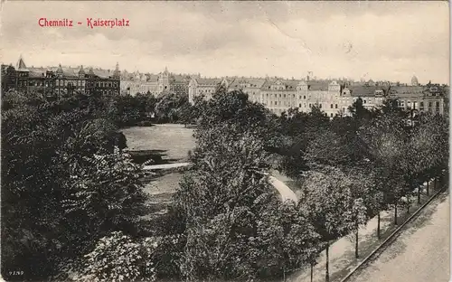 Ansichtskarte Chemnitz Kaiserplatz Stadt Ansicht 1914