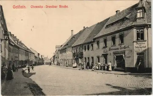 Geithain Chemnitz-Dresdner Straße Straßenansicht Drechslerei Seifert 1905