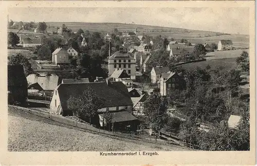 Ansichtskarte Krumhermersdorf-Zschopau Panorama Totalansicht 1928