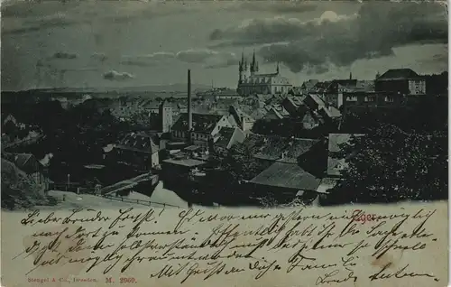 Postcard Eger Cheb Stadtpartie Fabrik - Mondscheinlitho 1900