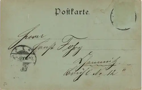 Postcard Eger Cheb Stadtpartie Fabrik - Mondscheinlitho 1900