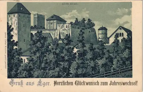 Postcard Eger Cheb Kaiserburg - Künstlerkarte 1905