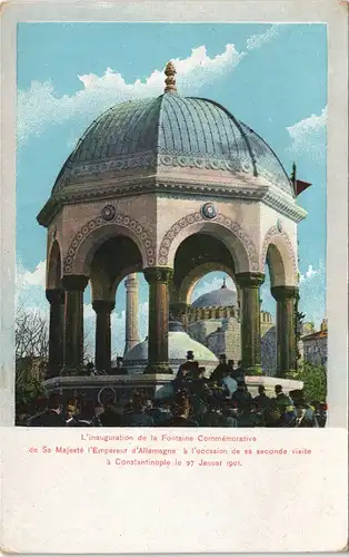 Istanbul Constantinople L'inauguration de la Fontaine Commémorative 1910