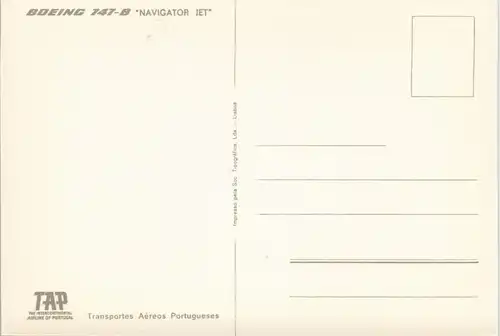 Ansichtskarte  BOEING 747-B "NAVIGATOR JET" TAP Flugzeug Airplane Avion 1975