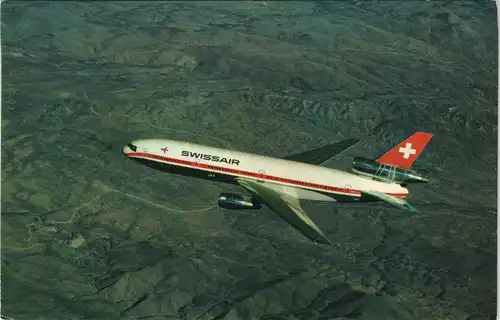 Ansichtskarte  SWISSAIR Technical Data DC-10-30 Flugzeug Airplane Avion 1975