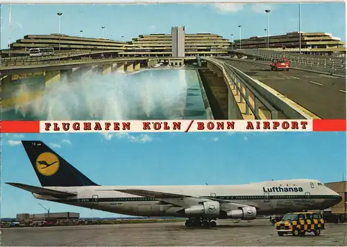 Bonn Flughafen Köln Bonn Terminal Zufahrt & Lufthansa Jumbo-Jet 1970