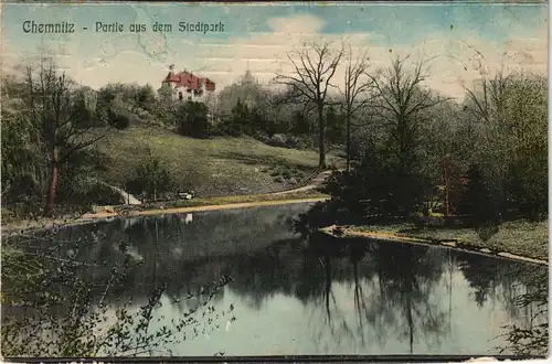 Ansichtskarte Chemnitz Partie aus dem Stadtpark 1910