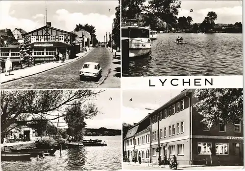 Ansichtskarte Lychen Straßen und Schiffe 1983/1981