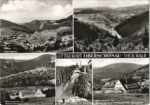 Ansichtskarte Oberschönau DDR Mehrbildkarte mit Panorama-Ansichten 1978/1976