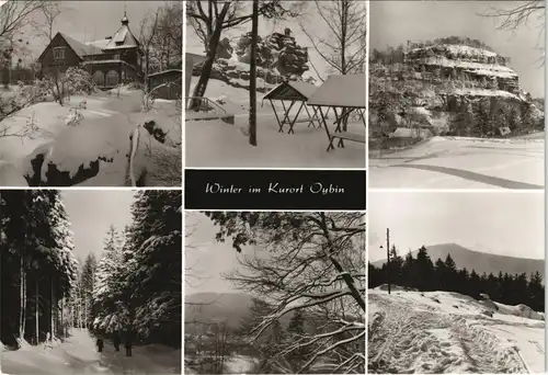 Oybin DDR Mehrbild-AK Töpferbaude Felsentor Hochwald Winter Ansichten 1984/1982