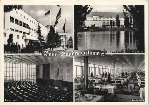 Ansichtskarte Bonn Bundeshaus innen und außen 1962