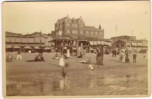 Westerland-Sylt Strandrestaurants - Strandleben - CDV Kabinettfoto 1891 Kabinetfoto
