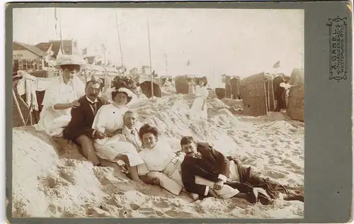 Westerland-Sylt Strandleben, Strandhalle CDV Kabinettfoto 1894 Kabinetfoto