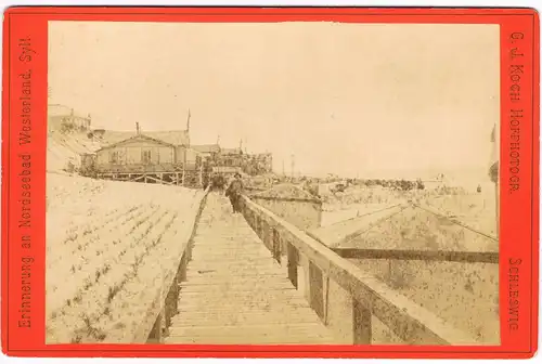 Westerland-Sylt Wandelbahn, Strandhalle CDV Kabinettfoto 1894 Kabinetfoto