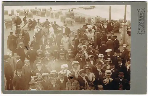 Westerland-Sylt Strandübergang - Promenade, belebt CDV Kabinettfoto 1895