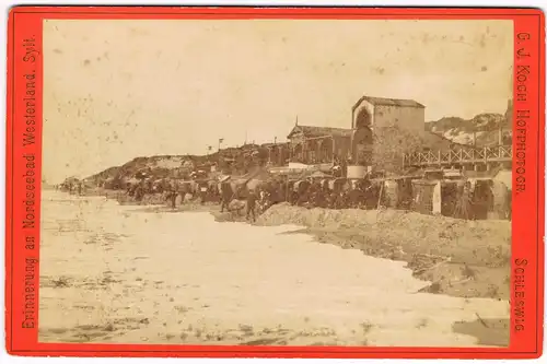 Westerland-Sylt Strandleben, Flut Restaurant - CDV Kabinettfoto 1895 Kabinetfoto