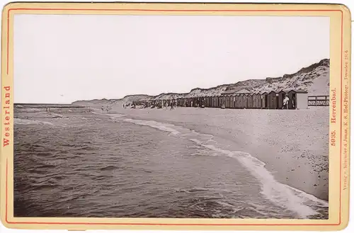 Westerland-Sylt Herrenbad, Umkleidekammern CDV Kabinettfoto 1896 Kabinetfoto