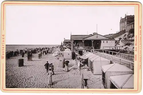 Westerland Sylt Restauration Zelte Strandleben CDV Kabinettfoto 1896