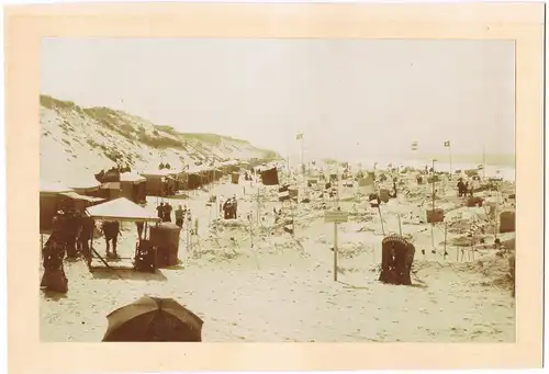 Westerland-Sylt Strandleben, Zelte, Hütten - CDV Kabinettfoto 1892 Kabinetfoto