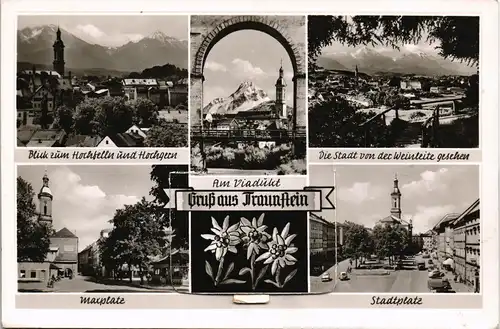 Ansichtskarte Traunstein Stadtteilansichten - Leporello 1959