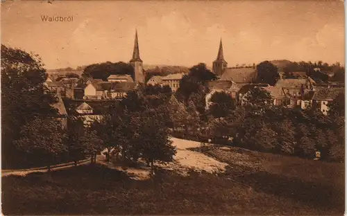 Ansichtskarte Waldbröl Stadtpartie - gel. Feldpost 1914